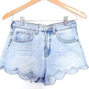 H & M Scallop Denim Shorts